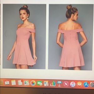 Off the shoulder fit and flare dress
